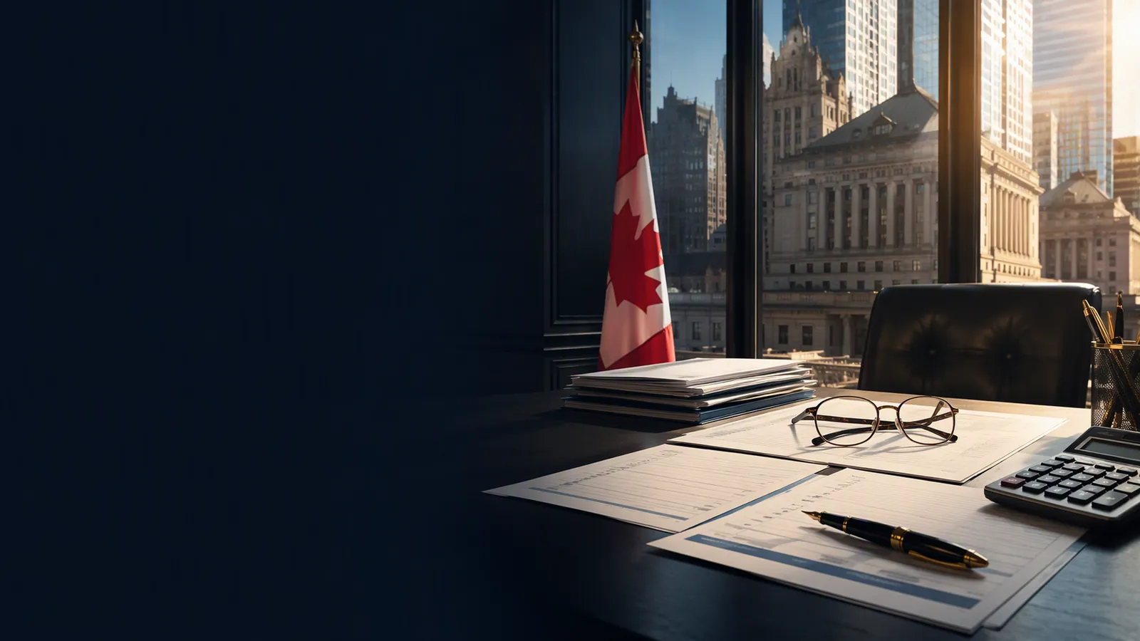 Illustrative professional workspace for tax services